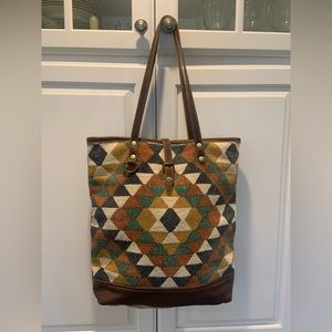 Myra Canvas & Leather Tote Bag